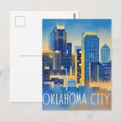 Oklahoma City Night Uitzicht Waterverf Briefkaart (Voorkant / Achterkant)