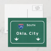 Oklahoma City ok Interstate Highway Freeway : Briefkaart (Voorkant / Achterkant)