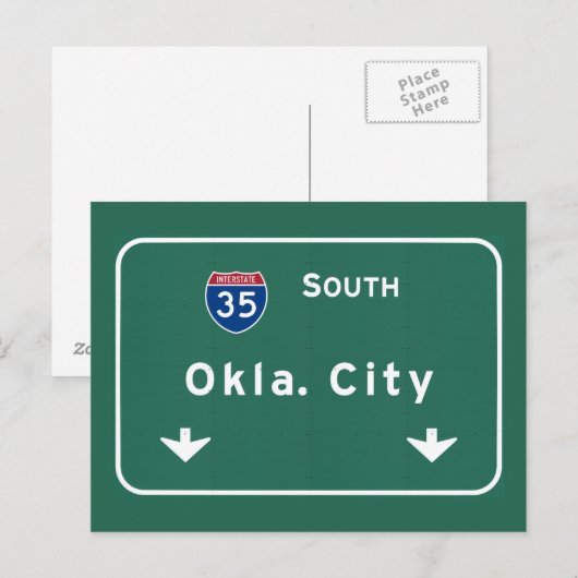 Oklahoma City ok Interstate Highway Freeway : Briefkaart (Voorkant / Achterkant)