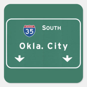 Oklahoma City ok Interstate Highway Freeway : Vierkante Sticker