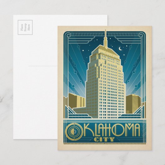 Oklahoma City, oké Briefkaart (Voorkant / Achterkant)