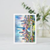 Oklahoma City Oklahoma Beroemde reis waterverf Briefkaart (Staand voorkant)