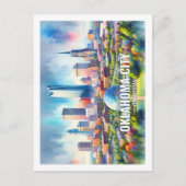 Oklahoma City Oklahoma Beroemde reis waterverf Briefkaart (Voorkant)