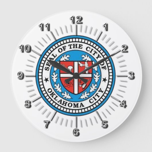 Oklahoma City (Oklahoma) flag Large Clock Grote Klok (Voorkant)