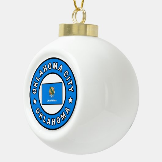 Oklahoma City Oklahoma Keramische Bal Ornament (Rechts)