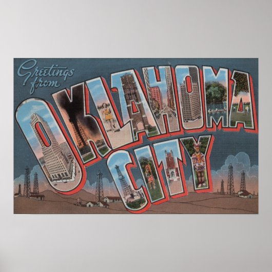 Oklahoma City, Oklahoma (Olievelden) Poster (Voorkant)