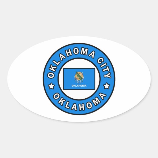 Oklahoma City Oklahoma Ovale Sticker (Voorkant)
