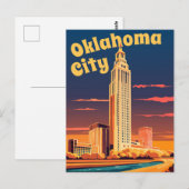 Oklahoma City, Oklahoma River Passing the City Briefkaart (Voorkant / Achterkant)