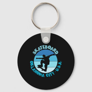 Oklahoma City Oklahoma Skateboarder Urn Skateboard Sleutelhanger