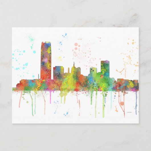 OKLAHOMA CITY, OKLAHOMA SKYLINE BRIEFKAART (Voorkant)