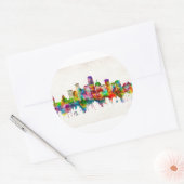 Oklahoma City Oklahoma Skyline Ronde Sticker (Envelop)