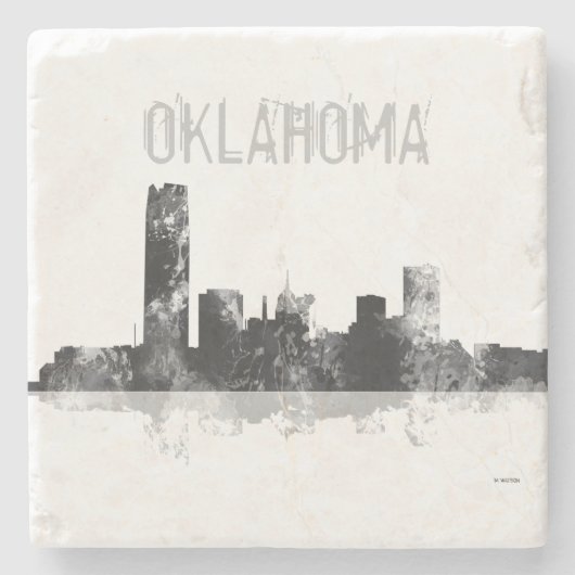 OKLAHOMA CITY, OKLAHOMA SKYLINE STENEN ONDERZETTER (Voorkant)