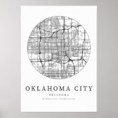 Oklahoma City Oklahoma Street Layout Kaart Poster (Voorkant)