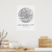 Oklahoma City Oklahoma Street Layout Kaart Poster (Keuken)