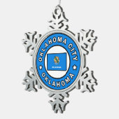 Oklahoma City Oklahoma Tin Sneeuwvlok Ornament (Rechts)