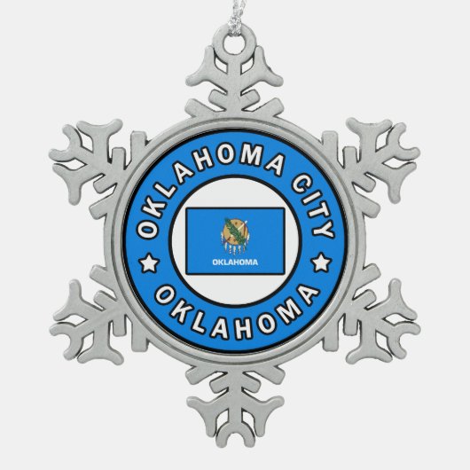Oklahoma City Oklahoma Tin Sneeuwvlok Ornament (Voorkant)