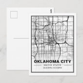 Oklahoma City Oklahoma USA Travel City Map Briefkaart (Voorkant / Achterkant)