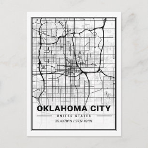 Oklahoma City Oklahoma USA Travel City Map Briefkaart