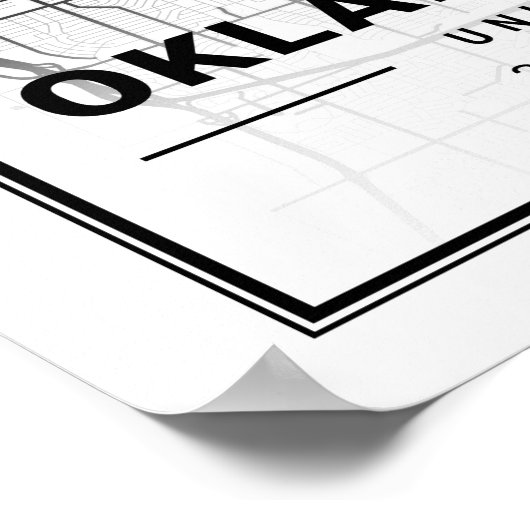 Oklahoma City Oklahoma USA Travel City Map Poster (Hoek)