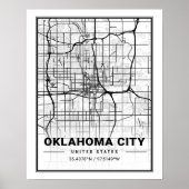 Oklahoma City Oklahoma USA Travel City Map Poster (Voorkant)