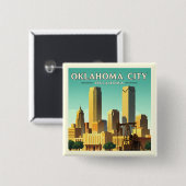  Oklahoma City Oklahoma Vierkante Button 5,1 Cm (Voorkant /achterkant)
