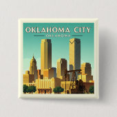  Oklahoma City Oklahoma Vierkante Button 5,1 Cm (Voorkant)