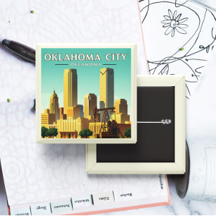  Oklahoma City Oklahoma Vierkante Button 5,1 Cm