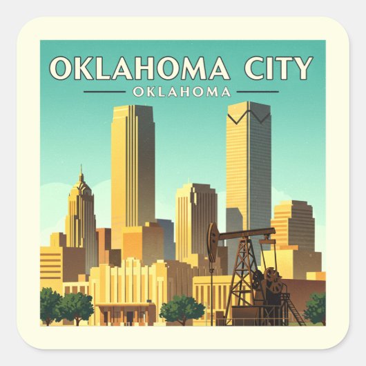  Oklahoma City Oklahoma Vierkante Sticker (Voorkant)