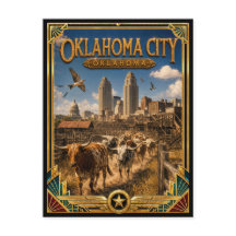 Oklahoma City Oklahoma Vintage Art Deco Gouden Tij
