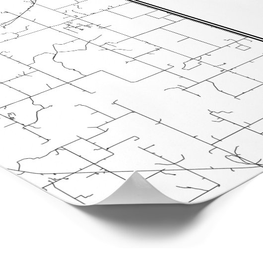 Oklahoma City, Oklahoma (zwart op wit) Poster (Hoek)