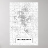 Oklahoma City, Oklahoma (zwart op wit) Poster (Voorkant)