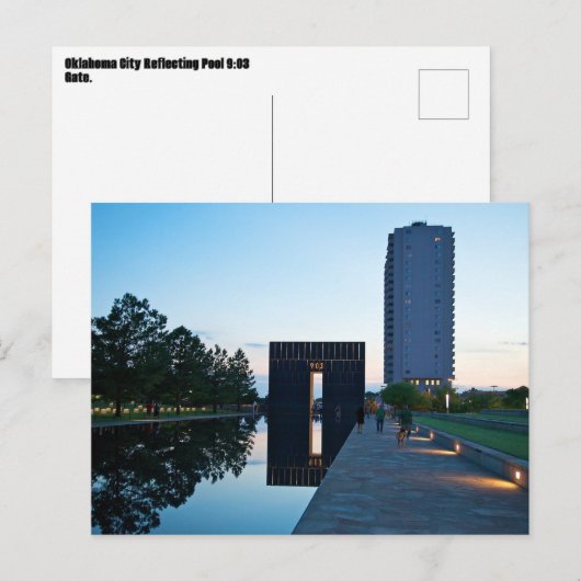 Oklahoma City Reflecterende Pool Gate 9:03 Briefkaart (Voorkant / Achterkant)