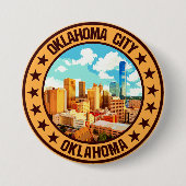 Oklahoma City Ronde Button 7,6 Cm (Voorkant)