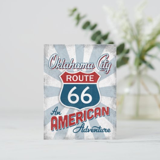 Oklahoma City Route 66 Amerika Oklahoma Briefkaart (Staand voorkant)