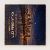 Oklahoma City Route 66 Skyline Game Night Cadeau Legpuzzel (Horizontaal)
