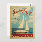 Oklahoma City Sailboot Vintage Travel Oklahoma Briefkaart (Voorkant / Achterkant)