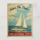 Oklahoma City Save the Date Sailboat Nautical Aankondigingskaart (Voorkant)