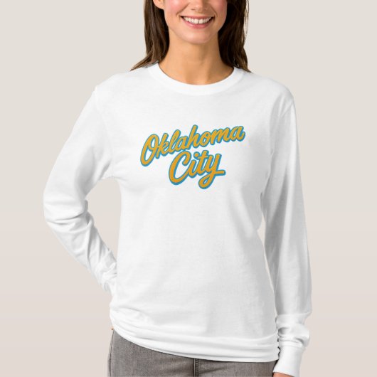 Oklahoma City Script - Retro OKC Pride T-shirt (Voorkant)