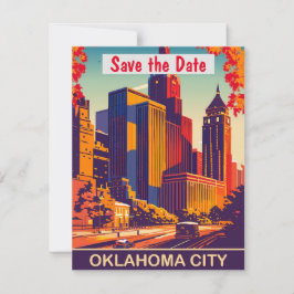 Oklahoma City Silhouette Moderne Trouwuitnodiging Save The Date