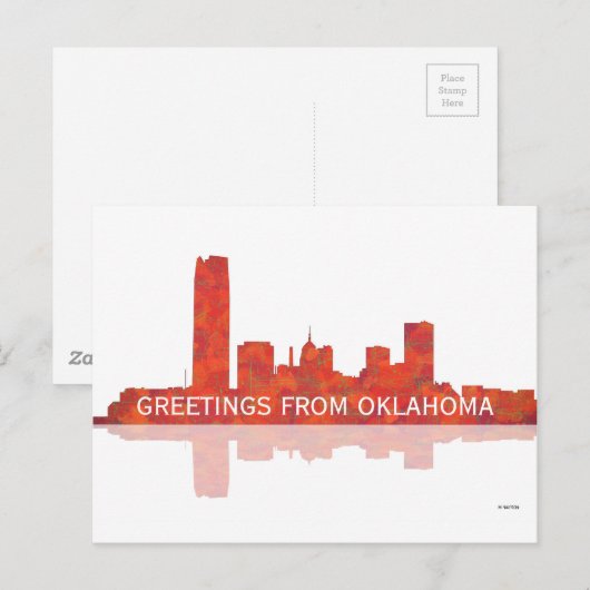 OKLAHOMA CITY SKYLINE - Briefkaart (Voorkant / Achterkant)