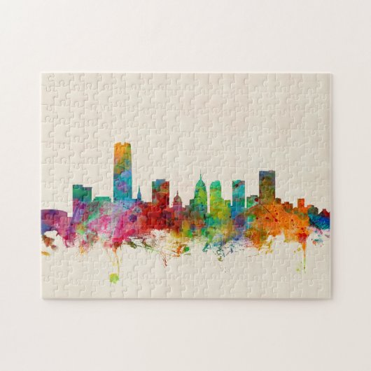 Oklahoma City Skyline Cityscape Legpuzzel (Horizontaal)
