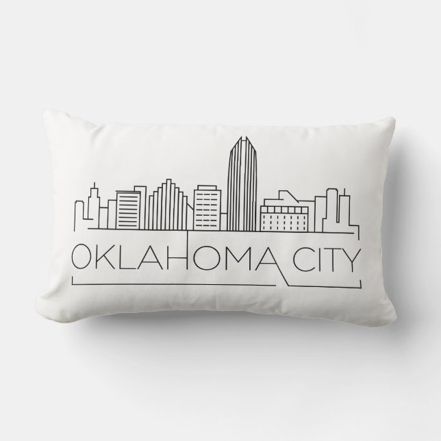 Oklahoma City Skyline Lumbar Pillow Kussen (Voorkant)