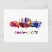 Oklahoma City V2 skyline in waterverf Briefkaart (Voorkant)