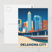 Oklahoma City water kleur skyline Briefkaart (Voorkant / Achterkant)
