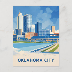 Oklahoma City water kleur skyline Briefkaart