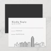 Oklahoma City Wedding | Stijlvolle Skyline RSVP Kaartje (Voorkant / Achterkant)