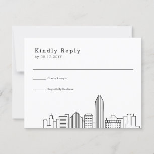 Oklahoma City Wedding   Stijlvolle Skyline RSVP Kaartje