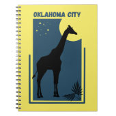 Oklahoma City Zoo Park Giraffe Geel Blauw Notitieboek (Voorkant)