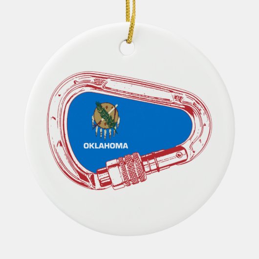 Oklahoma Climate Carabiner Keramisch Ornament (Voorkant)