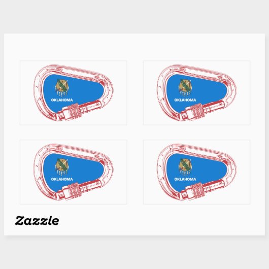 Oklahoma Climate Carabiner Rechthoekige Sticker (Vel)